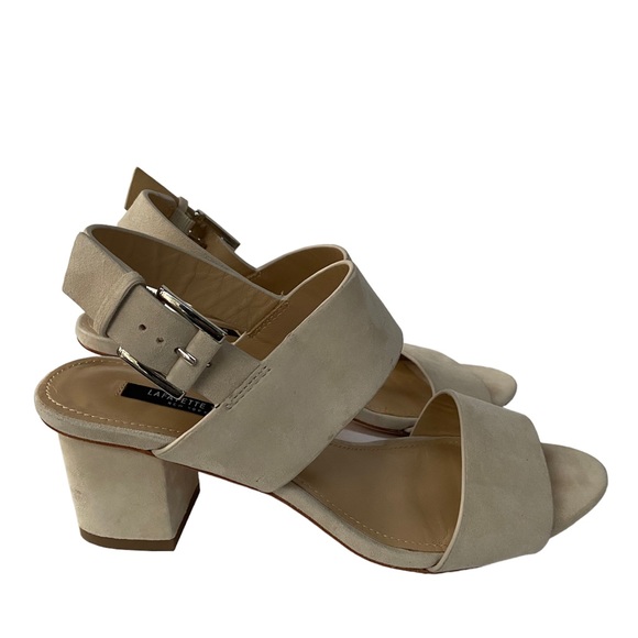 Lafayette 148 New York Caide 2 Suede Sandals in Khaki Size US 6.5M - Picture 3 of 8